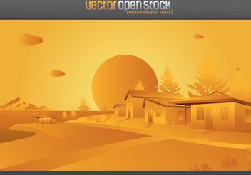 Village Landscape Vector - Free vector #152817