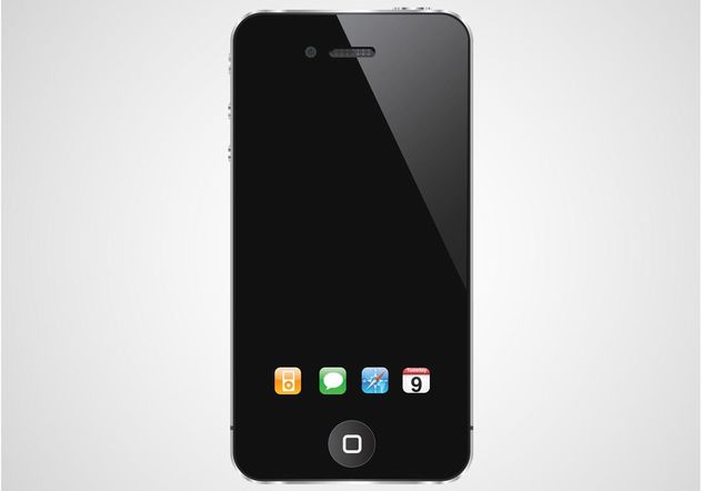 iPhone With Dock Icons - vector gratuit #154327 