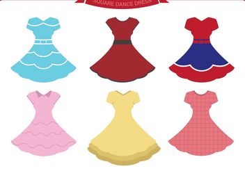Square Dance Dress Vectors - бесплатный vector #155737