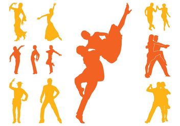 Latin Dancers Silhouettes - Free vector #156387