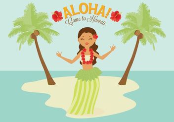 Free Polynesian Hula Female Dancer Vector - бесплатный vector #156407