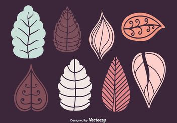 Autumn & Winter Leaves Vector Set - vector gratuit #156907 