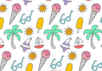 Doodles Beach Time Pattern - Free vector #157307