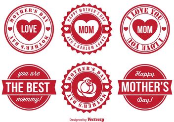 Mother's Day Vector Badge Set - vector gratuit #158487 