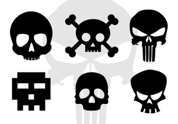 Skull Vector Cartoonish Skull Silhouettes - vector gratuit #158657 