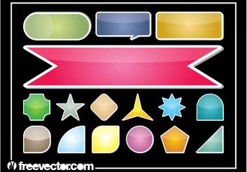 Colorful Sticker Set - vector #159127 gratis