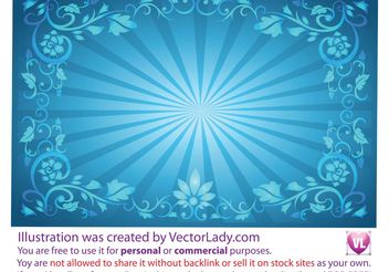 Flower Frame Sunburst Background - vector gratuit #159187 