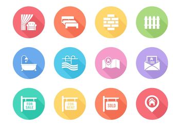 Free Flat Real Estate Vector Icons - vector #159677 gratis