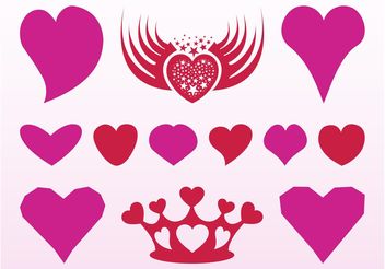Romantic Hearts Designs - Free vector #160587