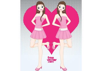 Pink Girl - Free vector #160877