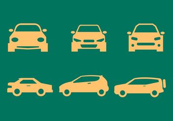 Car Front and Side View Silhouettes - Free vector #161447
