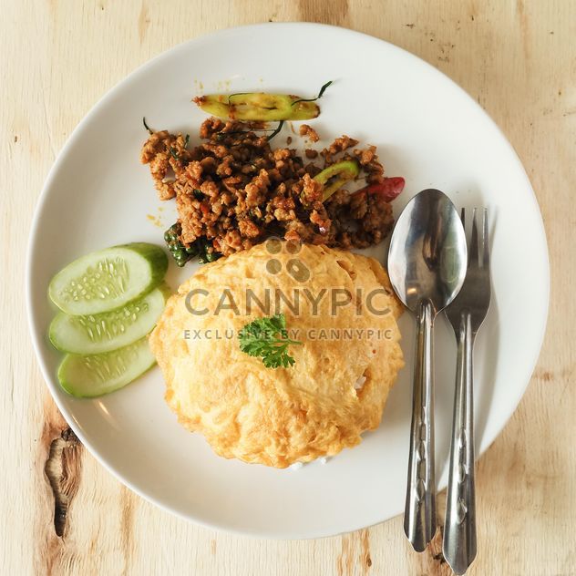 Pork with omelet on rice - Free image #187007
