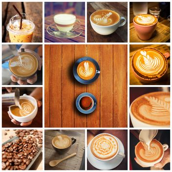 Collage of photos with coffee art - Free image #187067