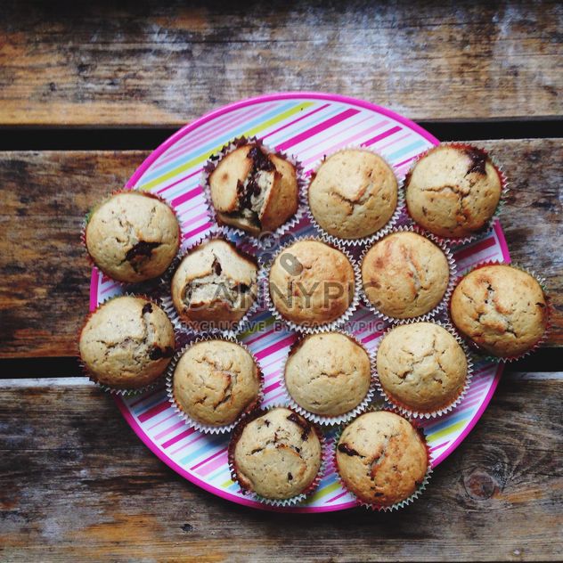 Muffins with bananas and chocolate - Free image #198467