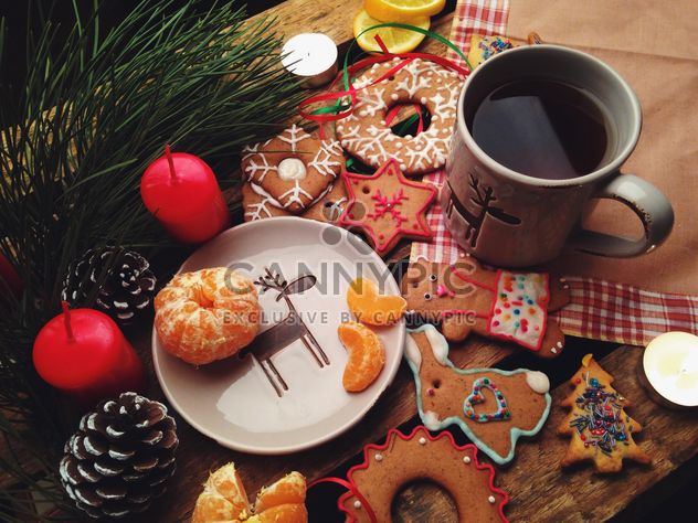 Christmas cookies and tangerines - бесплатный image #198847