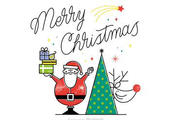 Free Merry Christmas Vector Card - Free vector #199497
