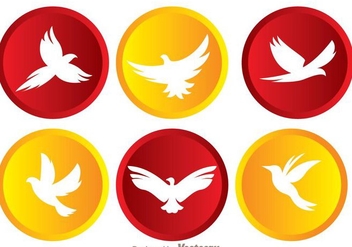 Vector Flying Bird In Circle Icons - Free vector #200577