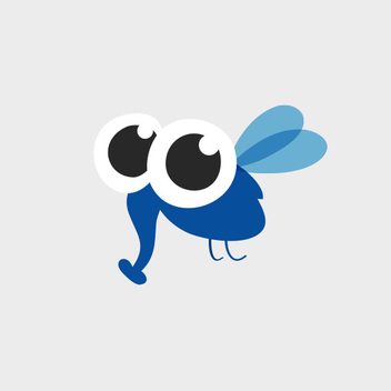 Cute Blue Insect Character Vector - vector #201817 gratis