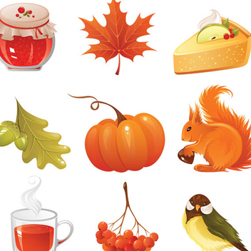 Autumn Icons Vector Graphics - Free vector #202717