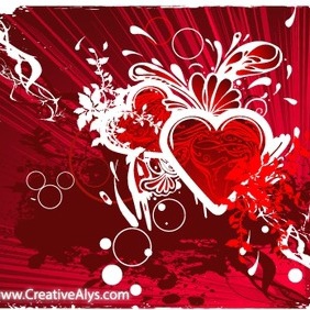 Creative Grungy Heart Background Design - Free vector #202887