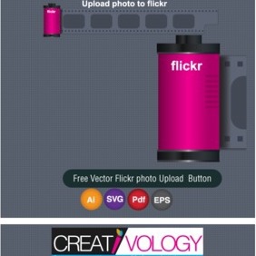 Free Vector Flickr Photo Upload Button - vector gratuit #203297 