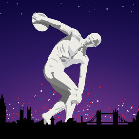 Olympic Discobolus In London 2012 - бесплатный vector #203997