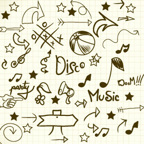 Doddle Music Elements 1 - Free vector #204047