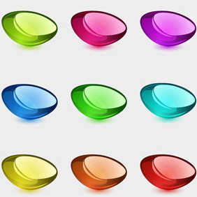 Free Vector Of The Day #126: Colorful Glossy Shapes - vector #204167 gratis