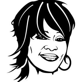 Whitney Houston Portrait - vector gratuit #205017 