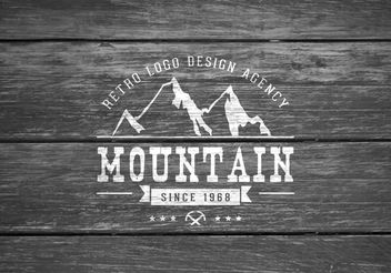 Retro Logo On Grey Wooden Background - vector gratuit #205187 
