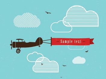 Vintage Airplane Banner - vector gratuit #205467 