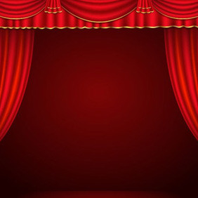 Stage Red Curtains - бесплатный vector #206987