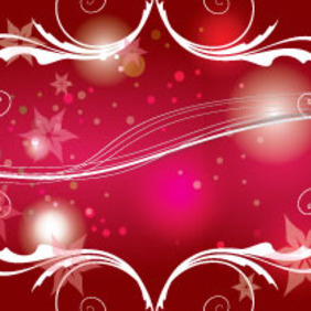 Red Shinning Swirls And Flowers Vector - vector gratuit #207277 