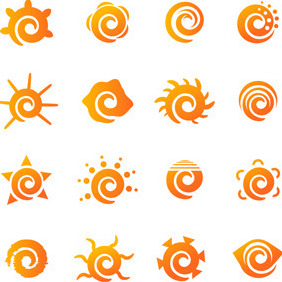 Sun Logo Elements - бесплатный vector #207297