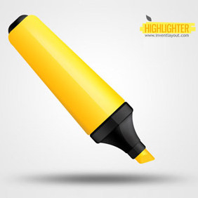Yellow Highlighter Pen - vector gratuit #207927 