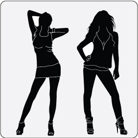 Sexy Women Silhouettes 4 - Free vector #208527