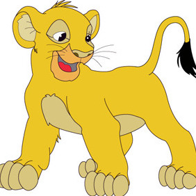 Baby Lion Cartoon Character- Free Vector. - Kostenloses vector #208647