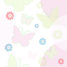 Seamless Background With Butterflies - vector gratuit #209087 