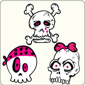 Emo Skulls 2 - vector #209147 gratis