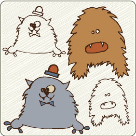 Cute Monsters 4 - vector #209297 gratis