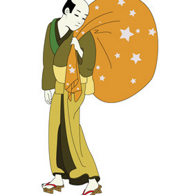 Traditional Japanes Man - Free vector #211217