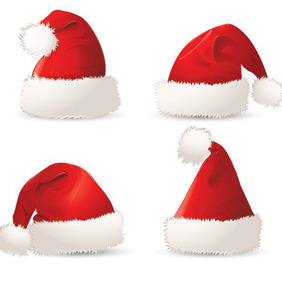 Four Christmas Hats - Free vector #211827