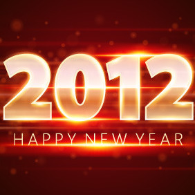 2012 New Year Vector - Kostenloses vector #212147