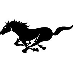 Running Black Horse - Kostenloses vector #212867