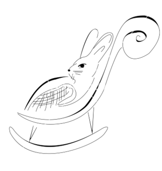 Free artistic sketch of a rabbit in his chair vector - бесплатный vector #214537