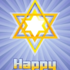 Happy Hanukkah With Star Of David - vector gratuit #215087 