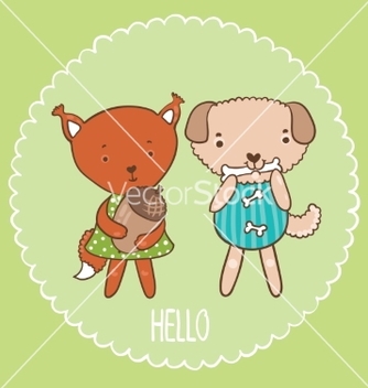 Free squirrel and dog vector - Free vector #215207