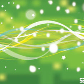 Abstract Green Nature Line With Stars Vector Background - vector gratuit #215747 