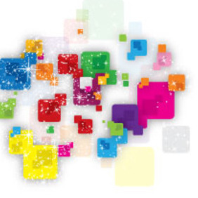 Coloreful Round Squares With Shinnig Stars Vector Design - vector #215907 gratis