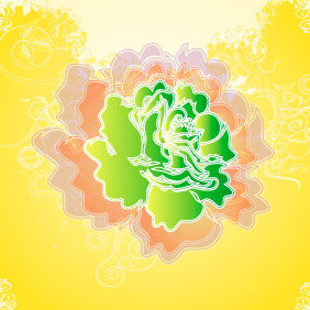 Shadow Green Flower Vector Background - бесплатный vector #217807